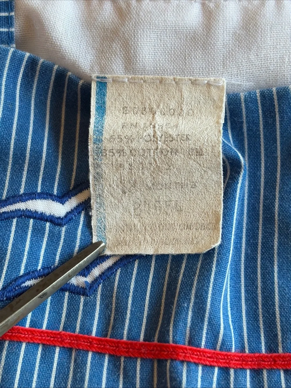 Sail Boat Boys Romper Shortall Overall Vintage 90s Blue Pinstripe Nautical 18 Mo